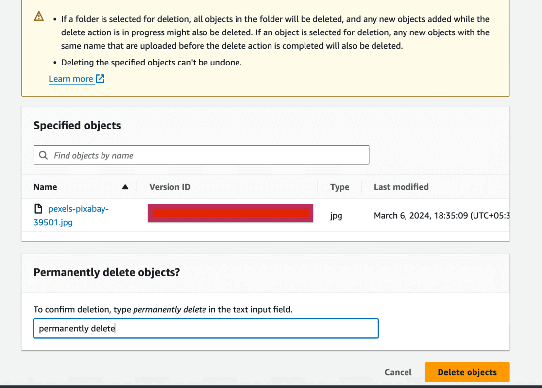 delete file after MFADelete Disabled