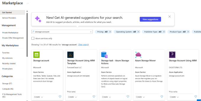 Searching Storage service