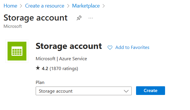 Creating storage account