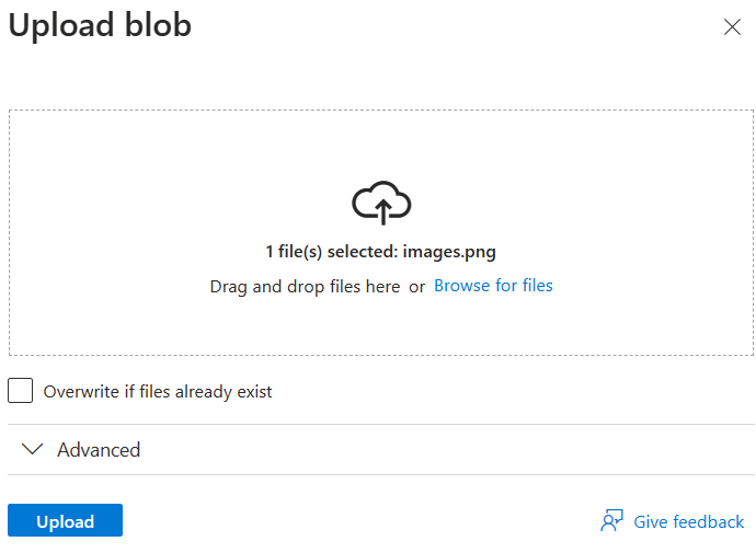 uploading blob