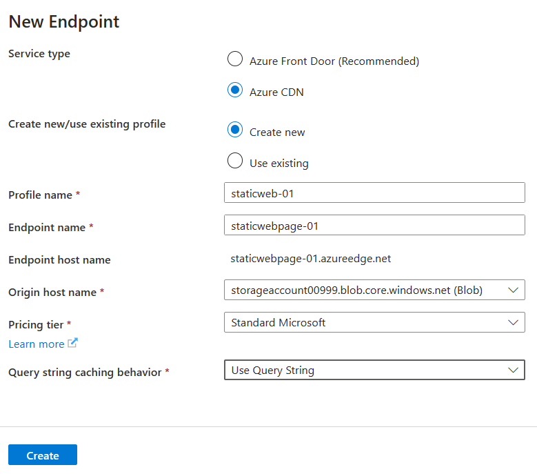Creating new endpoint