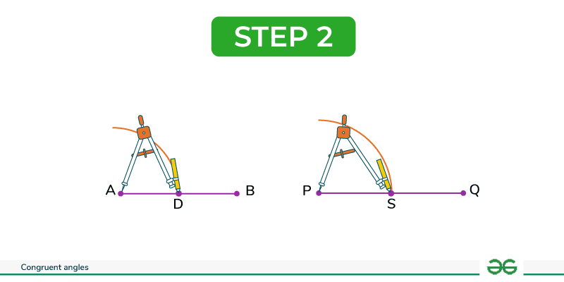 Construction of Congruent Angles and Angle Bisector - 4 easy steps