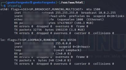 network information using ifconfig