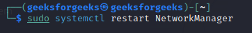 restarting networkmanager