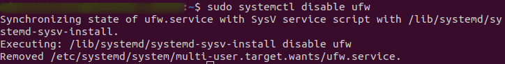 disable the ufw in ubuntu