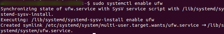 enable the ufw service to start at  boot in ubuntu 