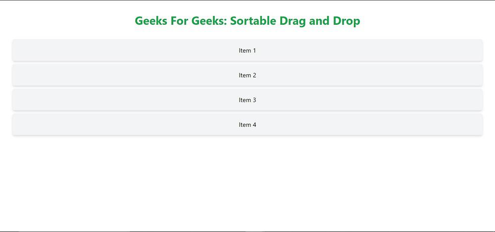 Preview of Sortable Drag and Drop with React and Tailwind CSScreenshot