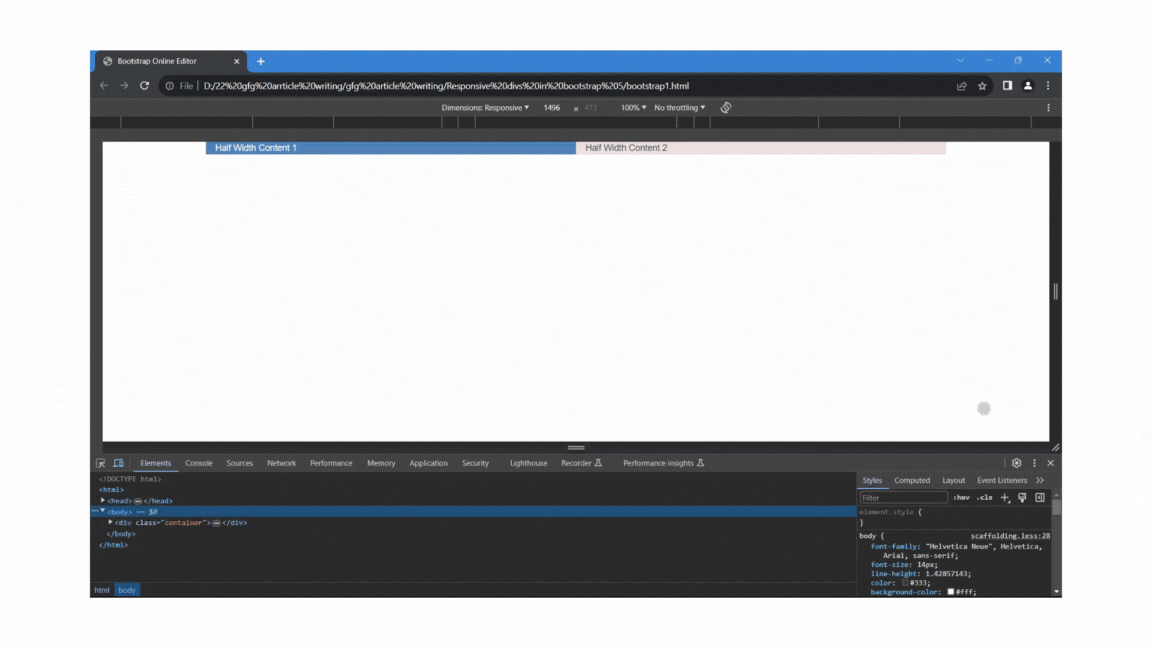 How to Create Responsive Divs in Bootstrap ? - GeeksforGeeks