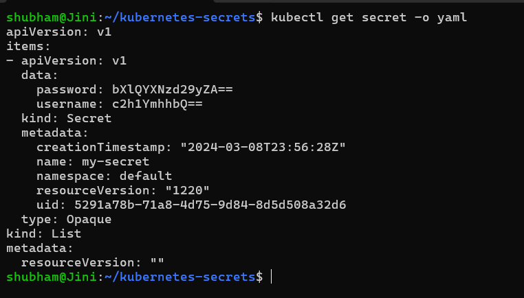 Secret In Yaml