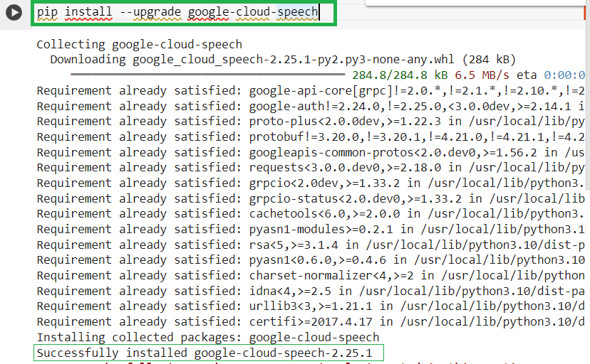 Google Cloud Speech software update