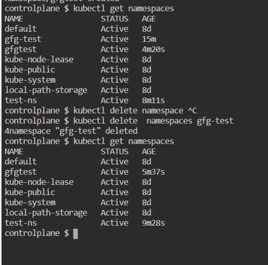 Kubectl delete namespaces