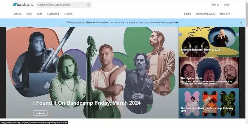 Bandcamp - YouTube Alternatives to Stream Music Online