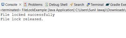 Output for file locked and file lock released