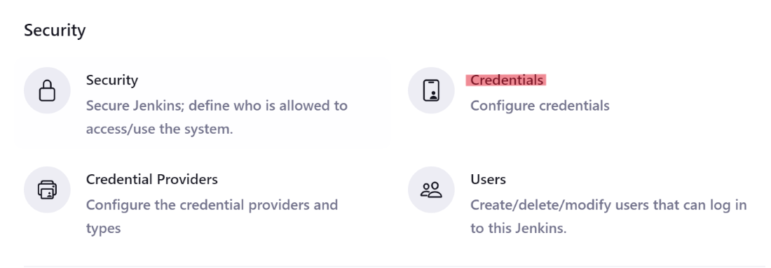 Credentials Configure