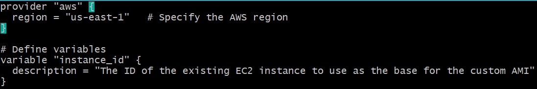 Provider and Variable section