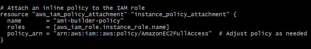 Attaching inline policies to IAM Role