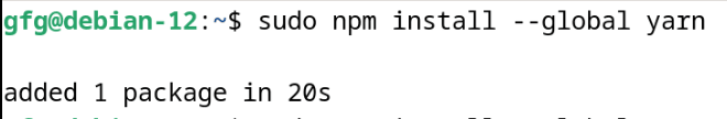 installing-yarn-using-npm-package