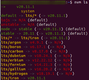 listing node.js version in Ubuntu 