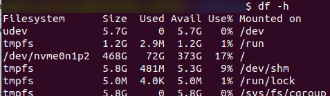 display disk space