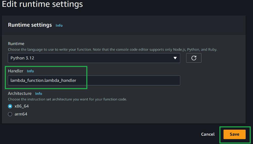 Modifying The Runtime Settings