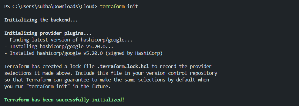 terraform init