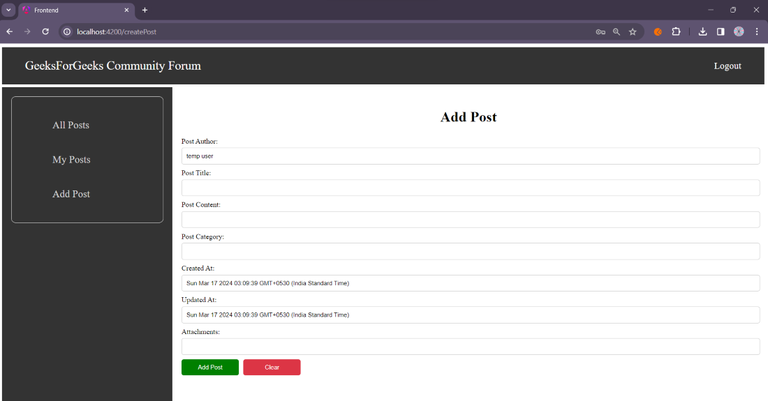Community Forum Page using MEAN Stack - GeeksforGeeks