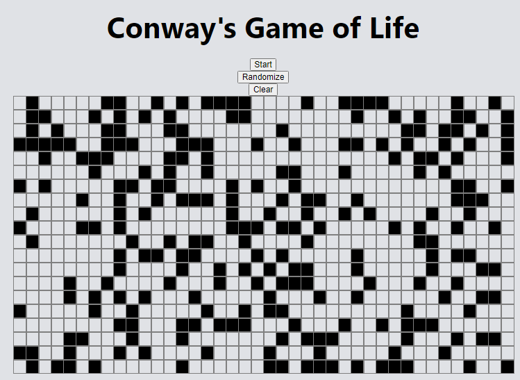 Preview of Conway’s Game of Life using React