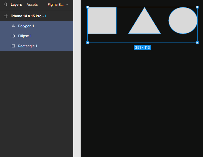 Selecting diffrent shapes