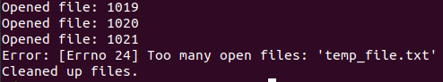 too many opne file error in Linux