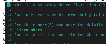 changing in nanorc file