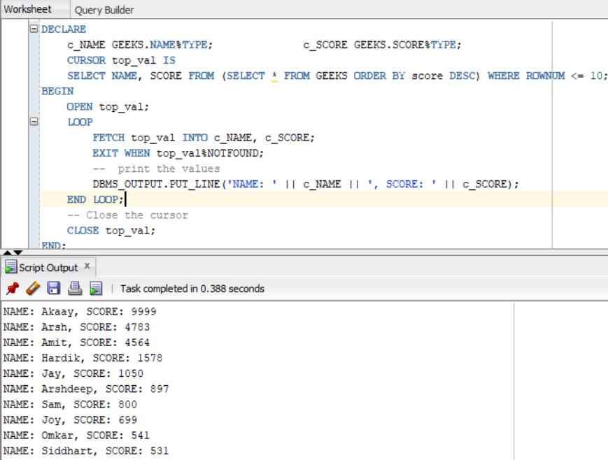 PLSQL-Query-to-retrieve-Top-10--Records