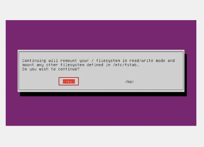 Select Yes in GNU GRUB