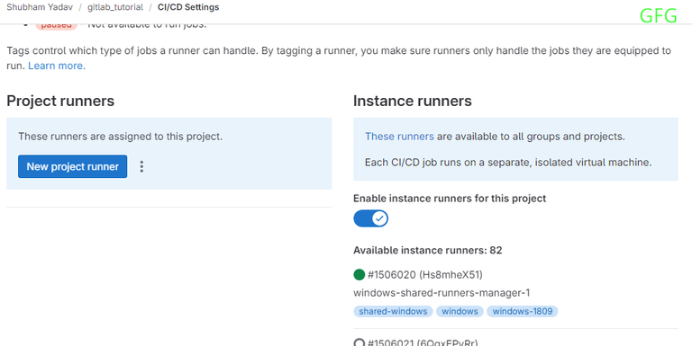 Available Runner on gitlab.com