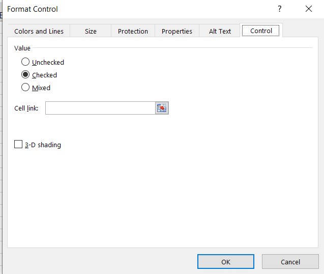 Format Control dialog box