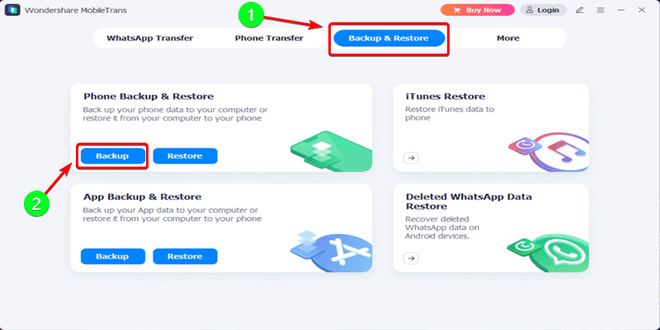 Backup foto ke komputer menggunakan aplikasi MobileTrans