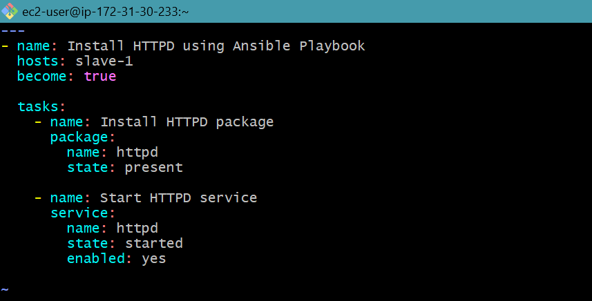 playbook script to install HTTPD