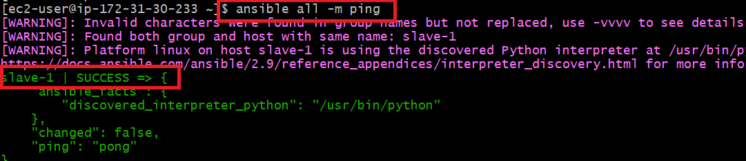 ansible ping command