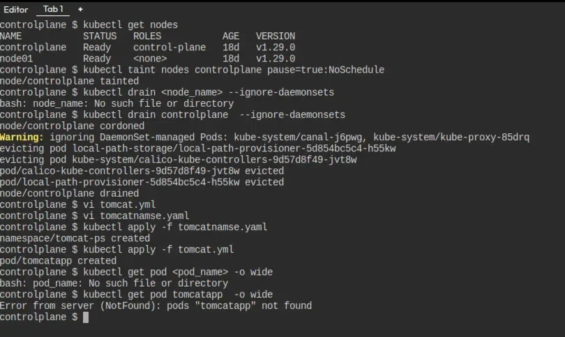 kubectl taint node