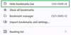 How to Hide or Show Bookmarks Bar in Google Chrome? - GeeksforGeeks