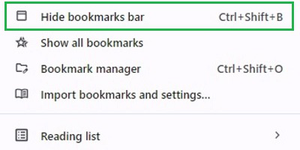 How to Hide or Show Bookmarks Bar in Google Chrome? - GeeksforGeeks