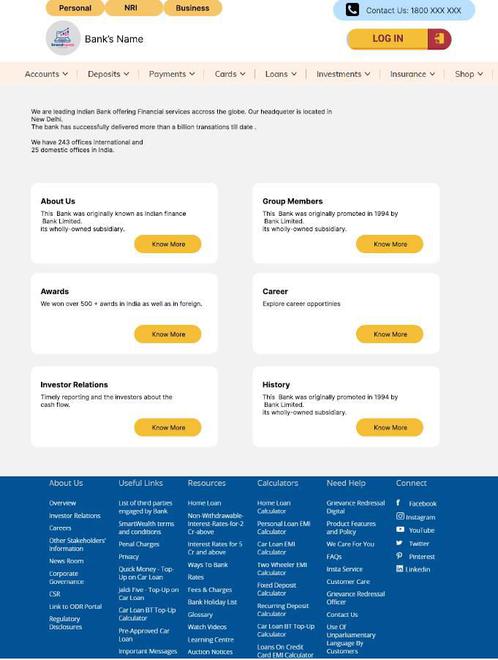 UI Design of a Banking website - GeeksforGeeks