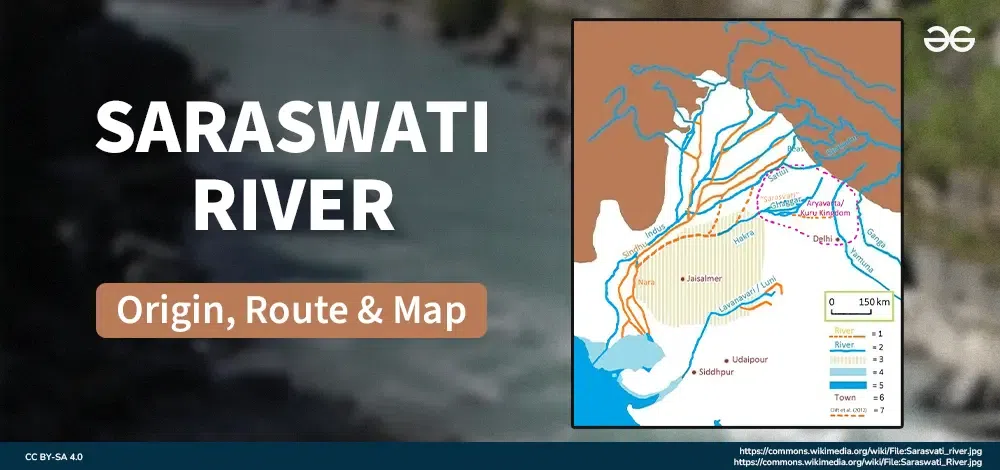 Saraswati-River-Origin-Route-&-Map