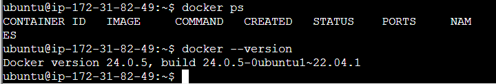 Successfully installed Docker