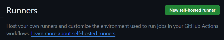 New self-hosted runner