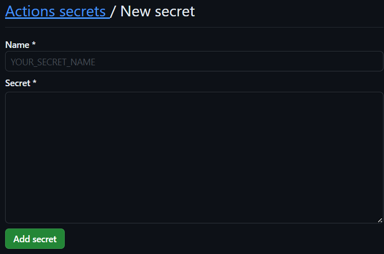 Add Secrets