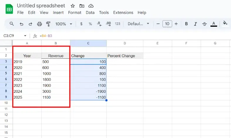 Enter Data in Spreadsheet 