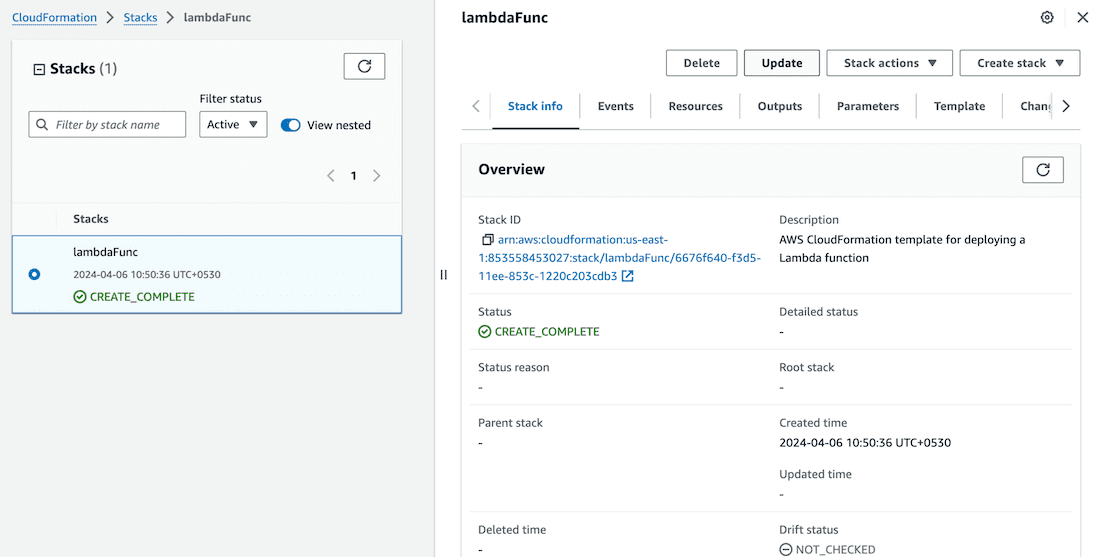 Updating The LambdaFunction