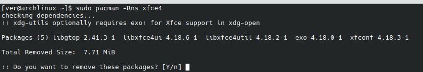 Remove XFCE and its Packages