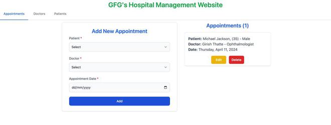 Hospital Management System using MEAN Stack - GeeksforGeeks