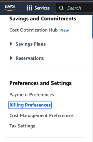 Billing perferences